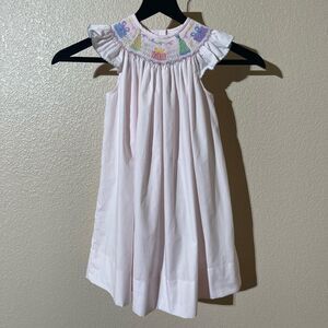 lulu Bebe  Pink Kids Dress with Embroidered Details